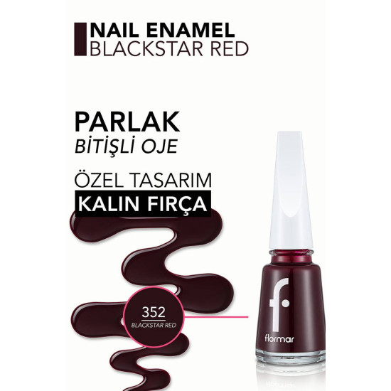 Nail Enamel – New - Blackstar Red 352