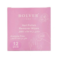Bolver nail polish removal wipes, 12 pieces